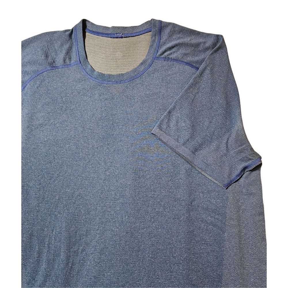Lululemon Metal Vent Stretch Crew Neck T-Shirt Blue‎ Men's Size XXL